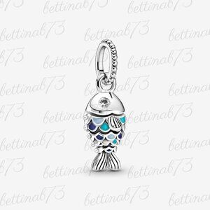 Pandora Blue Scaled Fish Dangle Charm